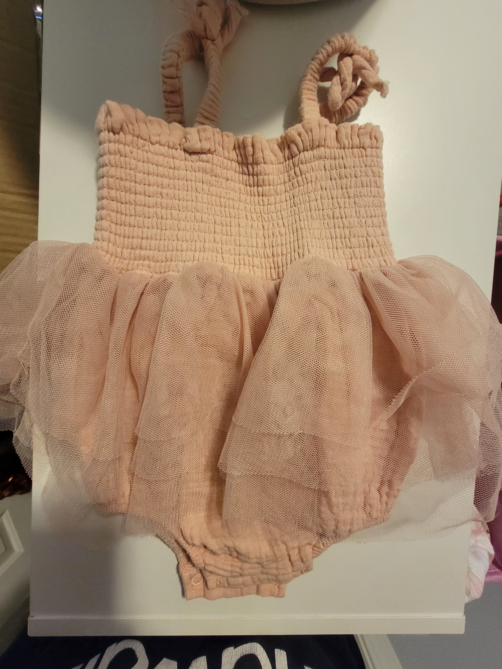 Angel Dear Blush Pink Tulle Bubble Romper